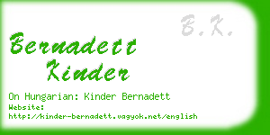 bernadett kinder business card